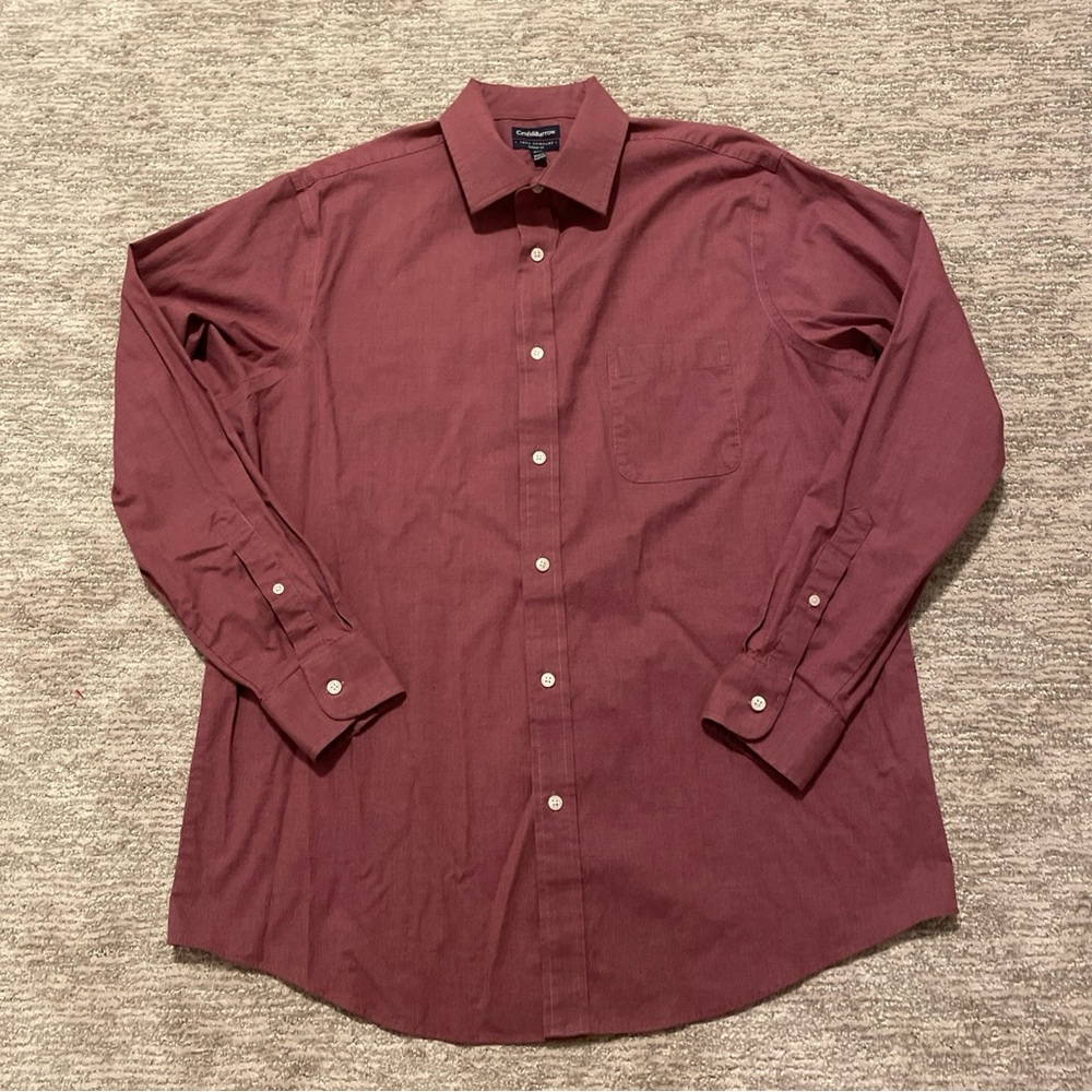 Croft and Barrow True Comfort Men Long Sleeve Dress Shirt 17 (34/35) Classic Fit